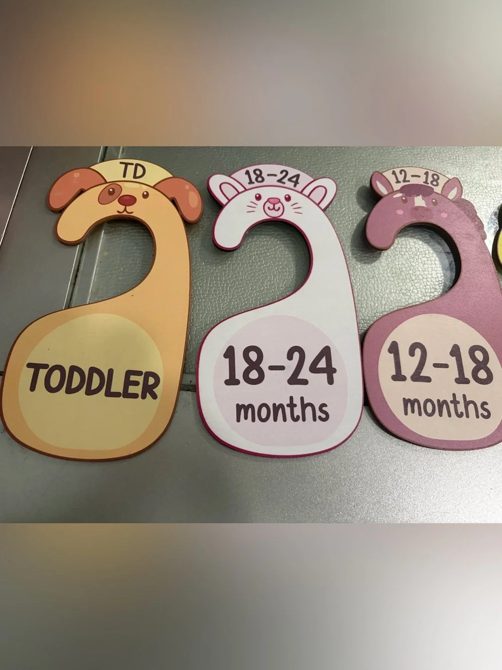 Nursery Size Hangers Set - Yellow, Pink, White, Cream